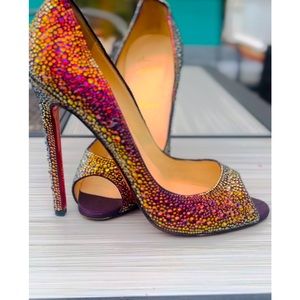 Chameleon Hologram Swarovski Crystal (pink to gold), Christian Louboutin Size 39